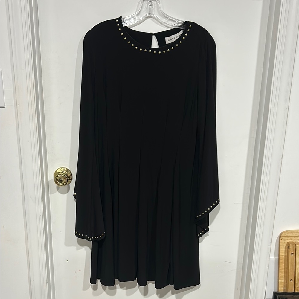 Chic Black Dress with Studded Details